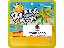 Seau de plage aux couleurs vives.