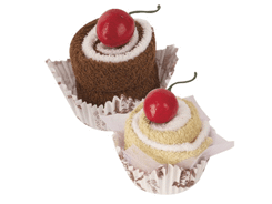 Serviette de toilette en forme de gateau