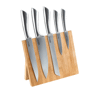 Set 5 couteaux sur bloc en bambou aimanté Au choixargenté