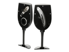 Set à vin 3 pièces en forme de verre domoclip