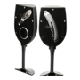 Set à vin 3 pièces en forme de verre domoclip Au choixargenté/noir