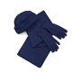 Set bonnet, écharpe (150 cm) et gants polaires Au choixbleu marine