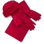 Set bonnet, écharpe (150 cm) et gants polaires Rougerouge