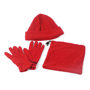 Set bonnet écharpe gant bleu marine en polaire Rougerouge