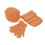 Set bonnet écharpe gant noir en polaire Orangeorange