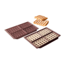Set de 2 deux moules à gaufres en silicone Marronmarron