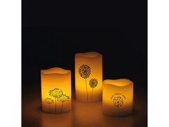 Set de 3 bougies led en cire véritable