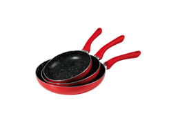 Set de 3 poêles rouges intérieur pierre Kitchen Ar