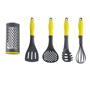 Set de 5 ustensiles de cuisine Noirnoir/vert anis