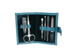 Set manucure / pédicure rouge en polyester/métal