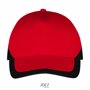 Casquette 6 panneaux Booster NoirRouge / Noir