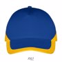 Casquette 6 panneaux Booster JauneRoyal / Jaune