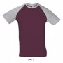 Tee-shirt sol's funky RougeGris chiné / Bordeaux