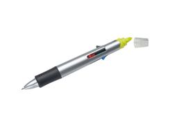 Stylo 4 couleurs avec un surligneur sur le dessus