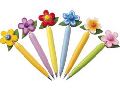 Stylo bille en bois fleurs publicitaire
