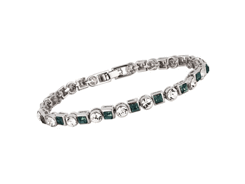 Swarovski - bracelet argente carre noir