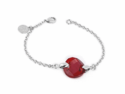 Swarovski - bracelet argente rond red magma