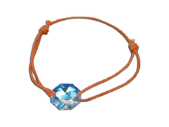 Swarovski - bracelet cordon coulissant orange auro