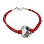 Swarovski - bracelet cordon nylon noir made with s Transparenttransparent/rouge