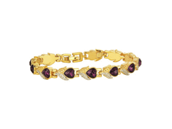 Swarovski - bracelet magnetique coeurs prunes