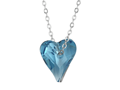 Swarovski - pendentif coeur 17 mm aquamarine