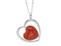 Swarovski - pendentif coeur ambre chaine