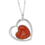 Swarovski - pendentif coeur ambre chaine Rougerouge/argenté