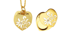 Swarovski - pendentif coeur dore elements