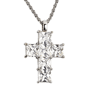 Swarovski - pendentif croix strass Au choixargenté