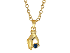 Swarovski - pendentif dore or fin main saphir