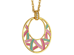 Swarovski - pendentif emaillé chaine doree