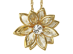 Swarovski - pendentif or fleur crystal