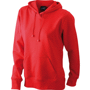 Sweat-shirt uni à capuche femme Rougerouge