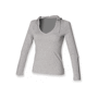T-shirt femme à capuche manche FINEWEIGHT Au choixHeather Grey