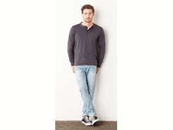 T-shirt henley manches longue