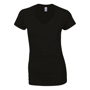 T-shirt publicitaire col en v pour femmes Au choixBlack