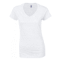 T-shirt publicitaire col en v pour femmes Au choixWhite