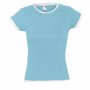 Tee-shirt femme bords francs roulotté moorea Au choixbleu atoll&blanc