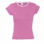 Tee-shirt femme bords francs roulotté moorea Au choixrose orchidee&blanc