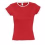 Tee-shirt femme bords francs roulotté moorea Rougerouge