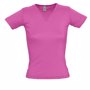 Tee-shirt femme col V lady 220gr Roserose flash
