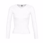 Tee-shirt femme manches longues col V Amy Blancblanc