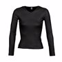 Tee-shirt femme manches longues col V Amy Noirnoir