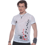 Tee-shirt rock chef flammé homme manches courtes Blancblanc