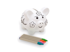 Tirelire cochon à colorier