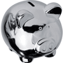 Tirelire petit cochon en céramique peinte, chromée Grisgris