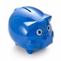 Tirelire publicitaire en plastique Au choixbleu de cobalt
