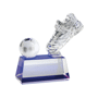 Trophee chaussure base bleue 90mm Au choixtransparent/bleu tra