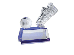 Trophee chaussure de football base bleue