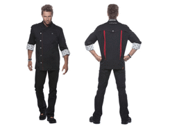 Veste de cuisine rock chef homme manches longues